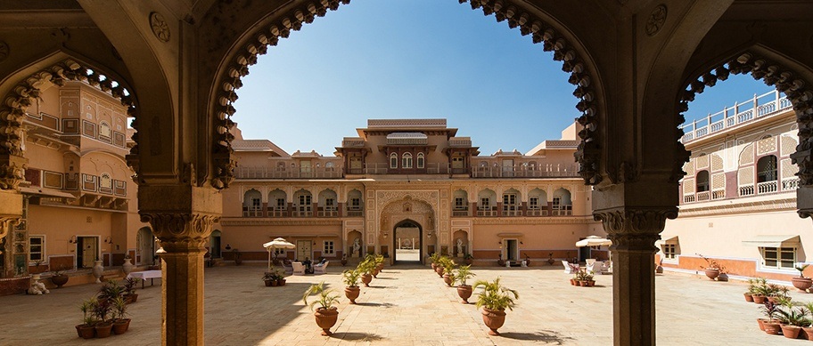 Een binnentuin in India